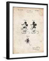 PP191- Vintage Parchment Mickey Mouse 1929 Patent Poster-Cole Borders-Framed Premium Giclee Print