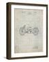 PP194- Antique Grid Parchment Harley Davidson Motorcycle 1919 Patent Poster-Cole Borders-Framed Giclee Print