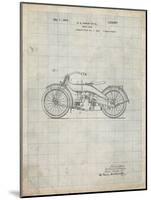 PP194- Antique Grid Parchment Harley Davidson Motorcycle 1919 Patent Poster-Cole Borders-Mounted Giclee Print