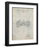 PP194- Antique Grid Parchment Harley Davidson Motorcycle 1919 Patent Poster-Cole Borders-Framed Premium Giclee Print