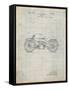 PP194- Antique Grid Parchment Harley Davidson Motorcycle 1919 Patent Poster-Cole Borders-Framed Stretched Canvas