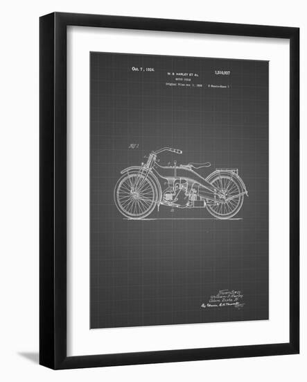 PP194- Black Grid Harley Davidson Motorcycle 1919 Patent Poster-Cole Borders-Framed Giclee Print