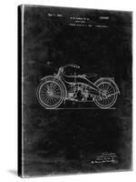 PP194- Black Grunge Harley Davidson Motorcycle 1919 Patent Poster-Cole Borders-Stretched Canvas