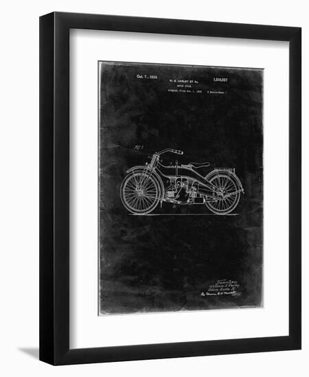 PP194- Black Grunge Harley Davidson Motorcycle 1919 Patent Poster-Cole Borders-Framed Premium Giclee Print