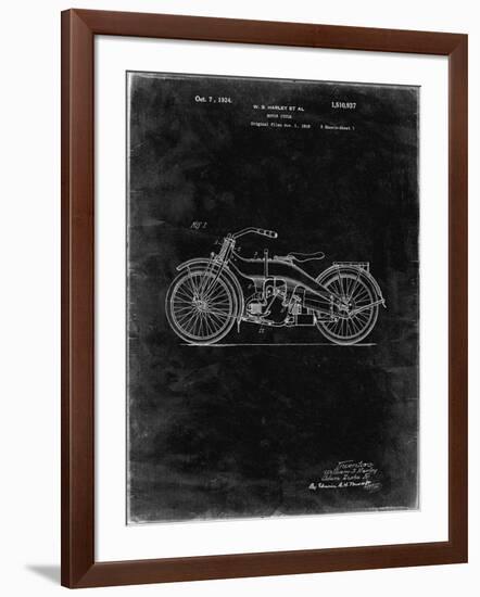 PP194- Black Grunge Harley Davidson Motorcycle 1919 Patent Poster-Cole Borders-Framed Giclee Print