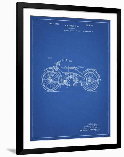 PP194- Blueprint Harley Davidson Motorcycle 1919 Patent Poster-Cole Borders-Framed Giclee Print