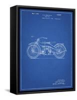 PP194- Blueprint Harley Davidson Motorcycle 1919 Patent Poster-Cole Borders-Framed Stretched Canvas