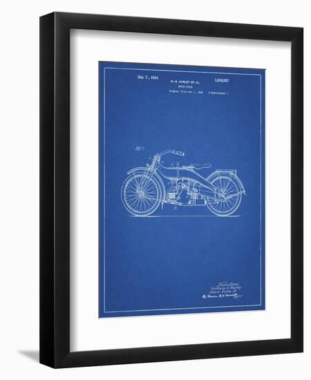 PP194- Blueprint Harley Davidson Motorcycle 1919 Patent Poster-Cole Borders-Framed Giclee Print