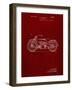 PP194- Burgundy Harley Davidson Motorcycle 1919 Patent Poster-Cole Borders-Framed Giclee Print