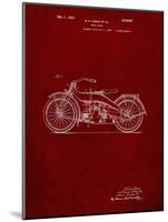 PP194- Burgundy Harley Davidson Motorcycle 1919 Patent Poster-Cole Borders-Mounted Giclee Print