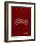 PP194- Burgundy Harley Davidson Motorcycle 1919 Patent Poster-Cole Borders-Framed Premium Giclee Print