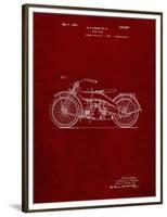 PP194- Burgundy Harley Davidson Motorcycle 1919 Patent Poster-Cole Borders-Framed Premium Giclee Print