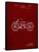 PP194- Burgundy Harley Davidson Motorcycle 1919 Patent Poster-Cole Borders-Framed Stretched Canvas