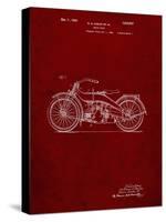 PP194- Burgundy Harley Davidson Motorcycle 1919 Patent Poster-Cole Borders-Stretched Canvas