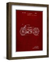 PP194- Burgundy Harley Davidson Motorcycle 1919 Patent Poster-Cole Borders-Framed Giclee Print