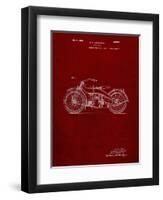 PP194- Burgundy Harley Davidson Motorcycle 1919 Patent Poster-Cole Borders-Framed Giclee Print