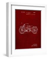 PP194- Burgundy Harley Davidson Motorcycle 1919 Patent Poster-Cole Borders-Framed Giclee Print