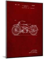 PP194- Burgundy Harley Davidson Motorcycle 1919 Patent Poster-Cole Borders-Mounted Giclee Print