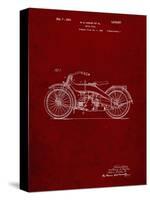 PP194- Burgundy Harley Davidson Motorcycle 1919 Patent Poster-Cole Borders-Stretched Canvas