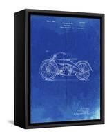 PP194- Faded Blueprint Harley Davidson Motorcycle 1919 Patent Poster-Cole Borders-Framed Stretched Canvas