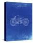 PP194- Faded Blueprint Harley Davidson Motorcycle 1919 Patent Poster-Cole Borders-Stretched Canvas