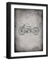 PP194- Faded Grey Harley Davidson Motorcycle 1919 Patent Poster-Cole Borders-Framed Giclee Print