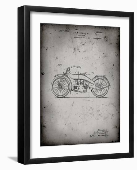 PP194- Faded Grey Harley Davidson Motorcycle 1919 Patent Poster-Cole Borders-Framed Giclee Print