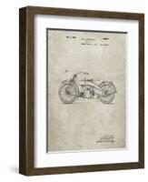 PP194- Sandstone Harley Davidson Motorcycle 1919 Patent Poster-Cole Borders-Framed Giclee Print