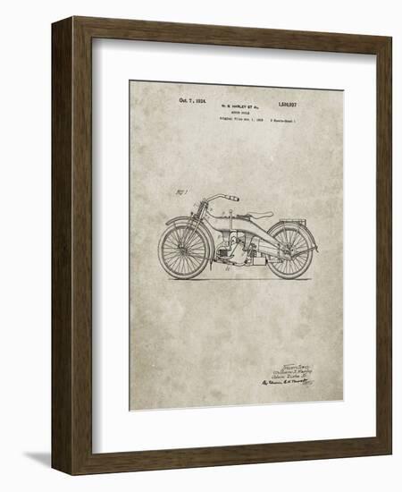 PP194- Sandstone Harley Davidson Motorcycle 1919 Patent Poster-Cole Borders-Framed Giclee Print