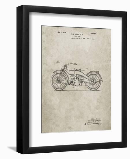 PP194- Sandstone Harley Davidson Motorcycle 1919 Patent Poster-Cole Borders-Framed Giclee Print