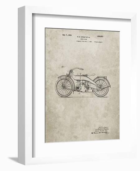 PP194- Sandstone Harley Davidson Motorcycle 1919 Patent Poster-Cole Borders-Framed Giclee Print