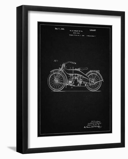 PP194- Vintage Black Harley Davidson Motorcycle 1919 Patent Poster-Cole Borders-Framed Giclee Print