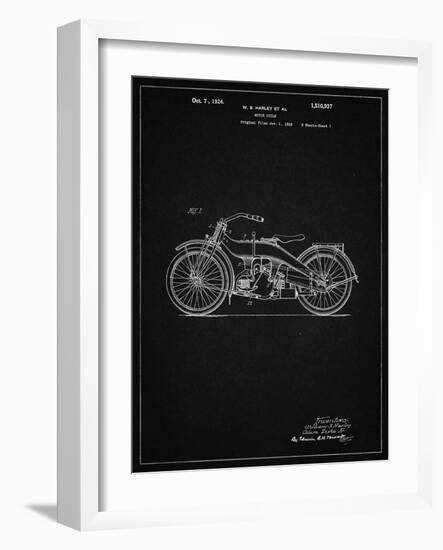 PP194- Vintage Black Harley Davidson Motorcycle 1919 Patent Poster-Cole Borders-Framed Giclee Print