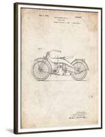 PP194- Vintage Parchment Harley Davidson Motorcycle 1919 Patent Poster-Cole Borders-Framed Premium Giclee Print
