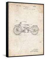 PP194- Vintage Parchment Harley Davidson Motorcycle 1919 Patent Poster-Cole Borders-Framed Stretched Canvas