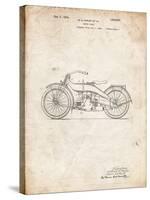 PP194- Vintage Parchment Harley Davidson Motorcycle 1919 Patent Poster-Cole Borders-Stretched Canvas