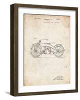 PP194- Vintage Parchment Harley Davidson Motorcycle 1919 Patent Poster-Cole Borders-Framed Giclee Print