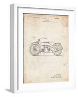 PP194- Vintage Parchment Harley Davidson Motorcycle 1919 Patent Poster-Cole Borders-Framed Giclee Print