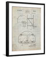 PP196-Antique Grid Parchment Albach Basketball Goal Patent Poster-Cole Borders-Framed Giclee Print