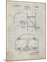 PP196-Antique Grid Parchment Albach Basketball Goal Patent Poster-Cole Borders-Mounted Giclee Print