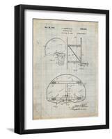 PP196-Antique Grid Parchment Albach Basketball Goal Patent Poster-Cole Borders-Framed Premium Giclee Print