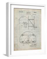 PP196-Antique Grid Parchment Albach Basketball Goal Patent Poster-Cole Borders-Framed Premium Giclee Print