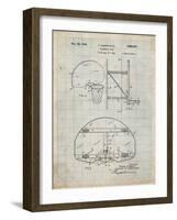 PP196-Antique Grid Parchment Albach Basketball Goal Patent Poster-Cole Borders-Framed Giclee Print