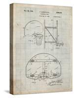 PP196-Antique Grid Parchment Albach Basketball Goal Patent Poster-Cole Borders-Stretched Canvas