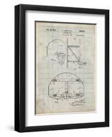 PP196-Antique Grid Parchment Albach Basketball Goal Patent Poster-Cole Borders-Framed Giclee Print