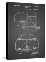 PP196-Black Grid Albach Basketball Goal Patent Poster-Cole Borders-Stretched Canvas