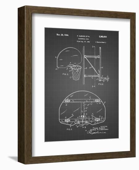 PP196-Black Grid Albach Basketball Goal Patent Poster-Cole Borders-Framed Giclee Print