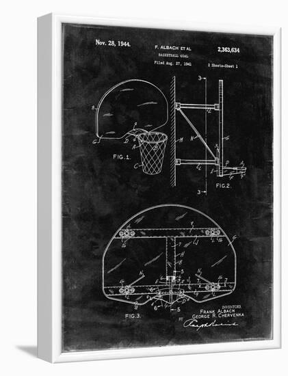 PP196- Black Grunge Albach Basketball Goal Patent Poster-Cole Borders-Framed Giclee Print