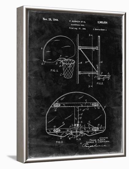 PP196- Black Grunge Albach Basketball Goal Patent Poster-Cole Borders-Framed Giclee Print