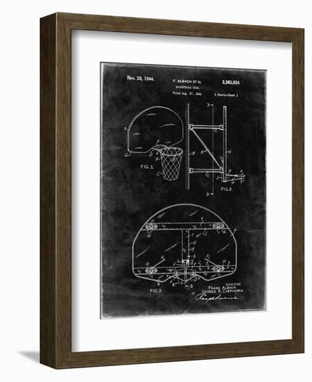 PP196- Black Grunge Albach Basketball Goal Patent Poster-Cole Borders-Framed Giclee Print